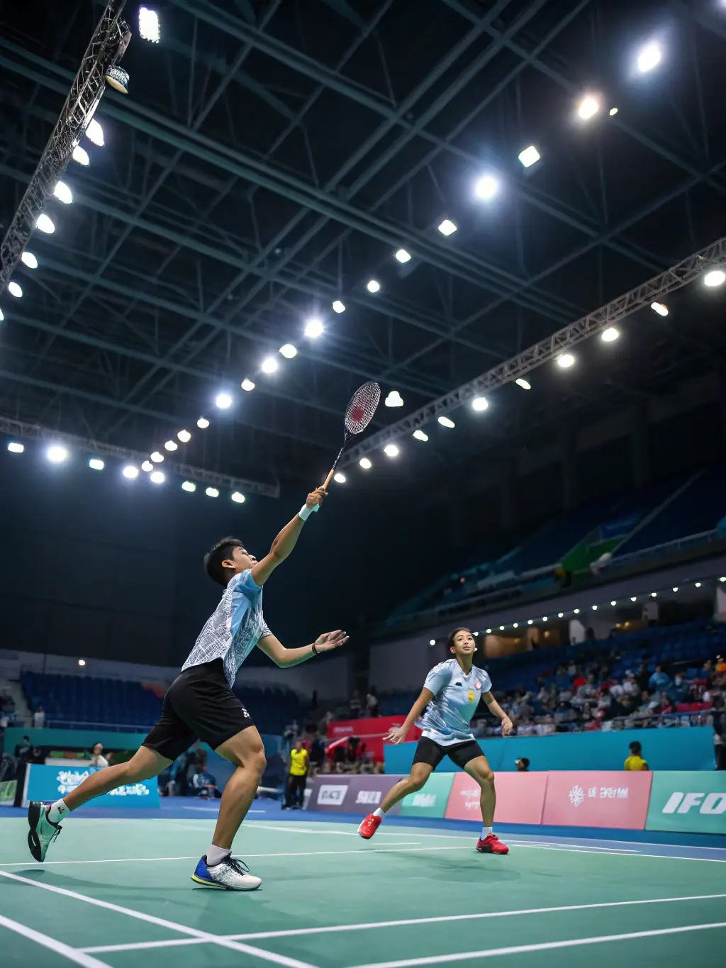 An action shot of two advanced players engaged in a competitive table tennis match at CPPC, showcasing speed and precision.